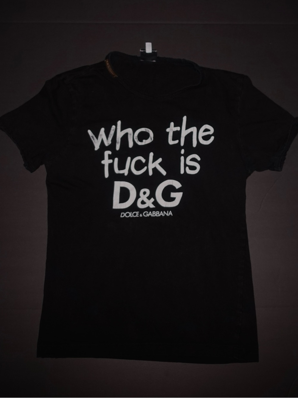 Dolce & Gabbana Black Tee with White Bold Chest Graphic
